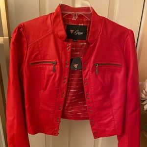 Guess Red Leather Jacket NWT-Medium